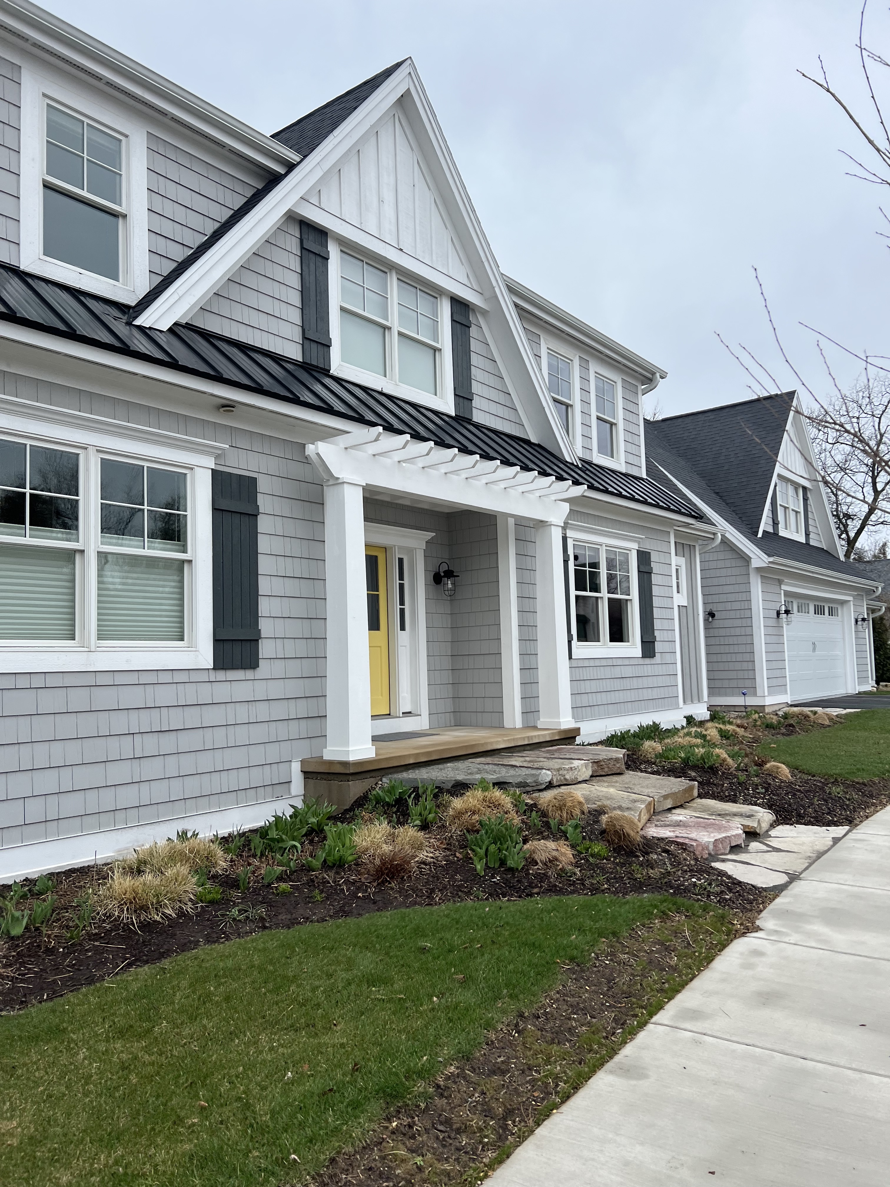Freshly painted two-story house exterior