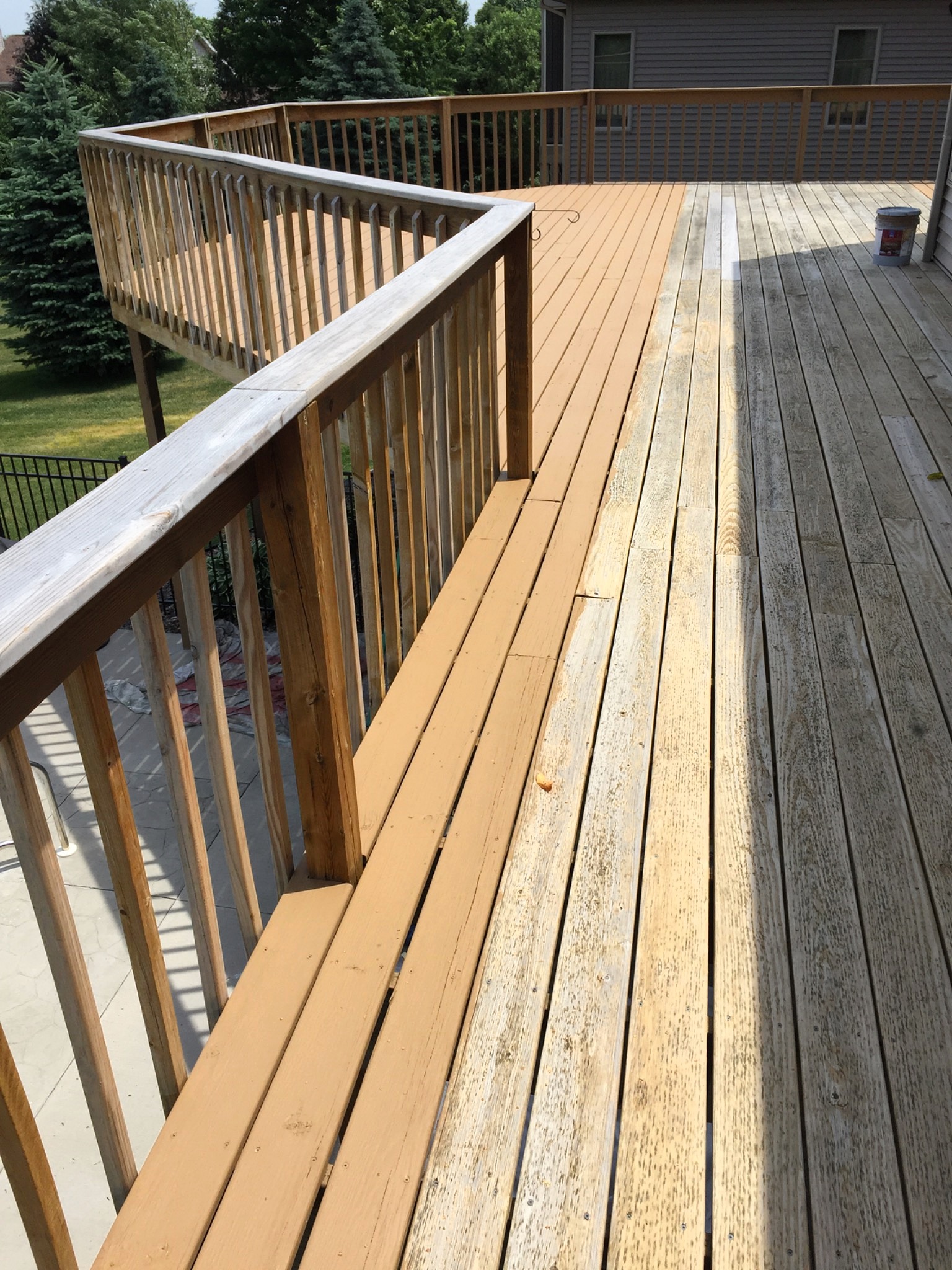 Deck cleaning and staining project